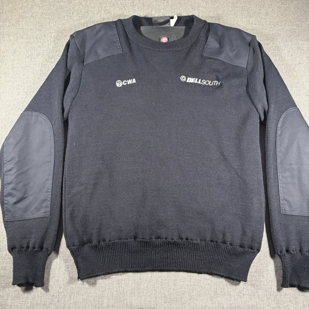 Vintage Blauer Sweater Mens Large Black BellSouth Windstopper Commando Made USA
